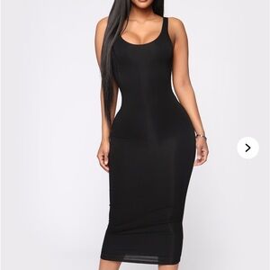 Fashion Nova Black Midi Dress